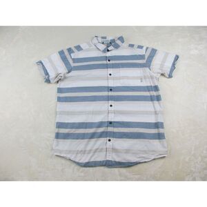 Columbia Shirt Mens Extra Large White Striped Button Up Camp Outdoors Casual*